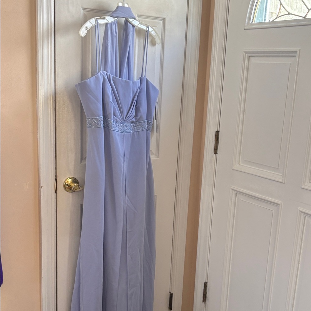 David's Bridal Light Blue Maxi Dress